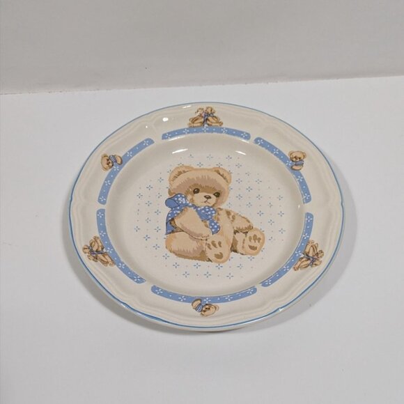 Tienshan Stoneware Teddy Bear Plate Dishwasher & Microwave Safe China - Picture 1 of 12